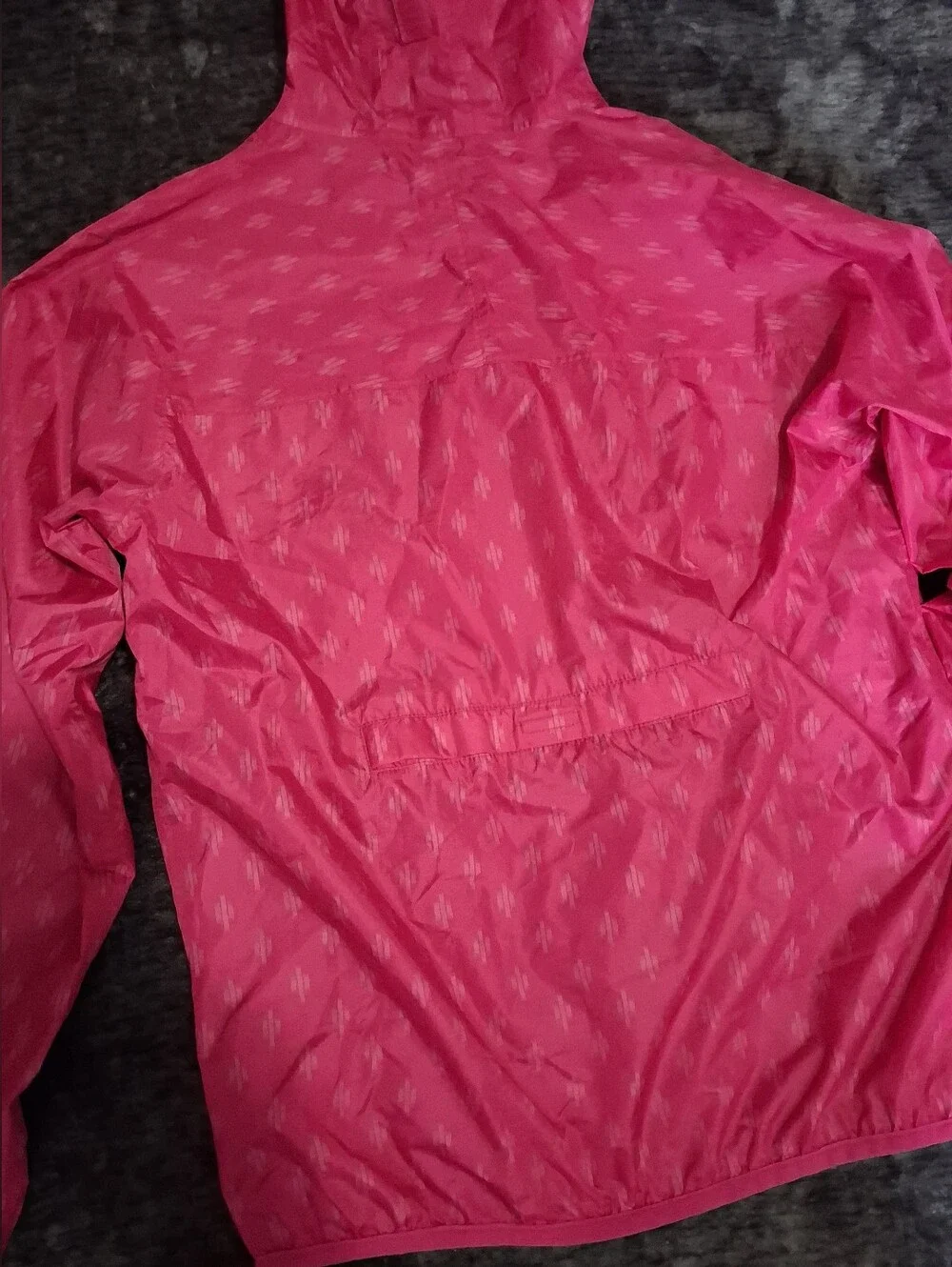 Lands' End Pink Hooded Full Zip Windbreaker Rain Jacket Girls Size L (14-16)